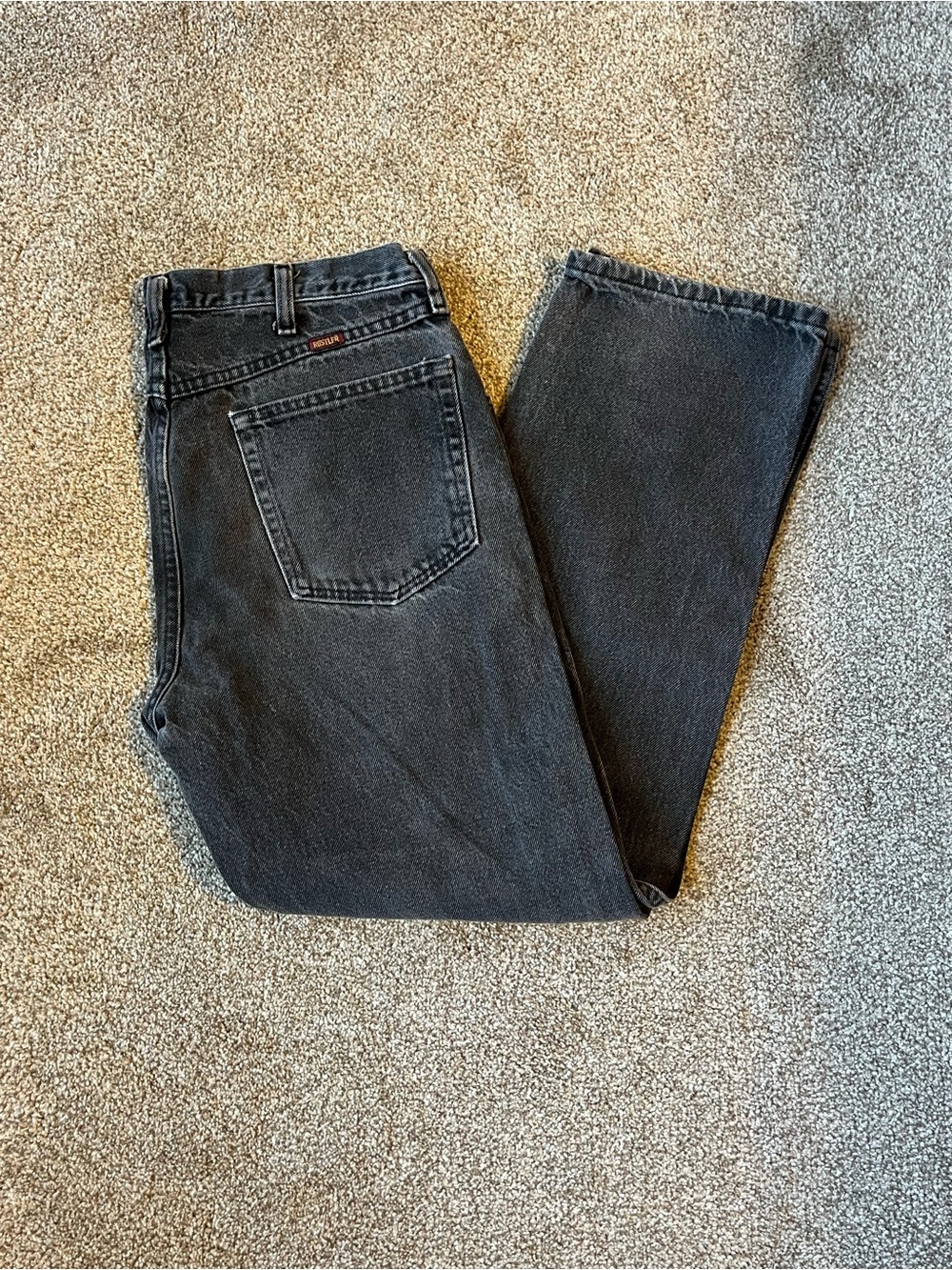Rustler Men's Straight Black Denim Jeans